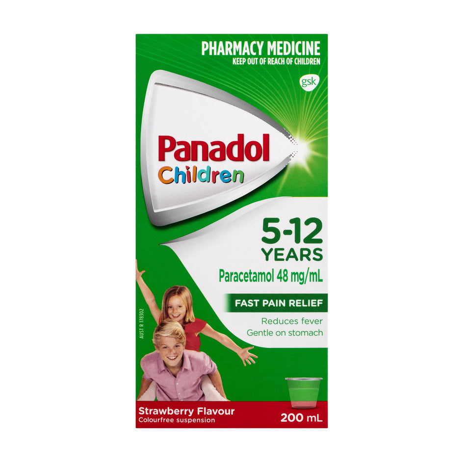 Panadol Children Colour-Free Suspension 5-12 Years Strawberry Flavour 200ml