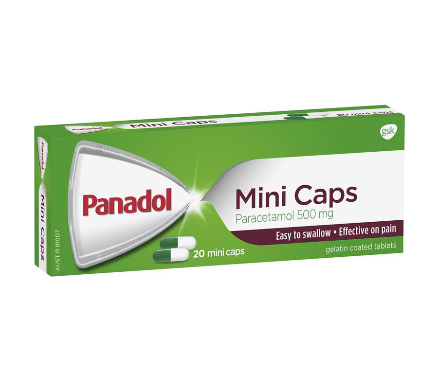 Panadol Mini Caps Paracetamol 500mg For Pain Relief 20 Caplets – Scown ...