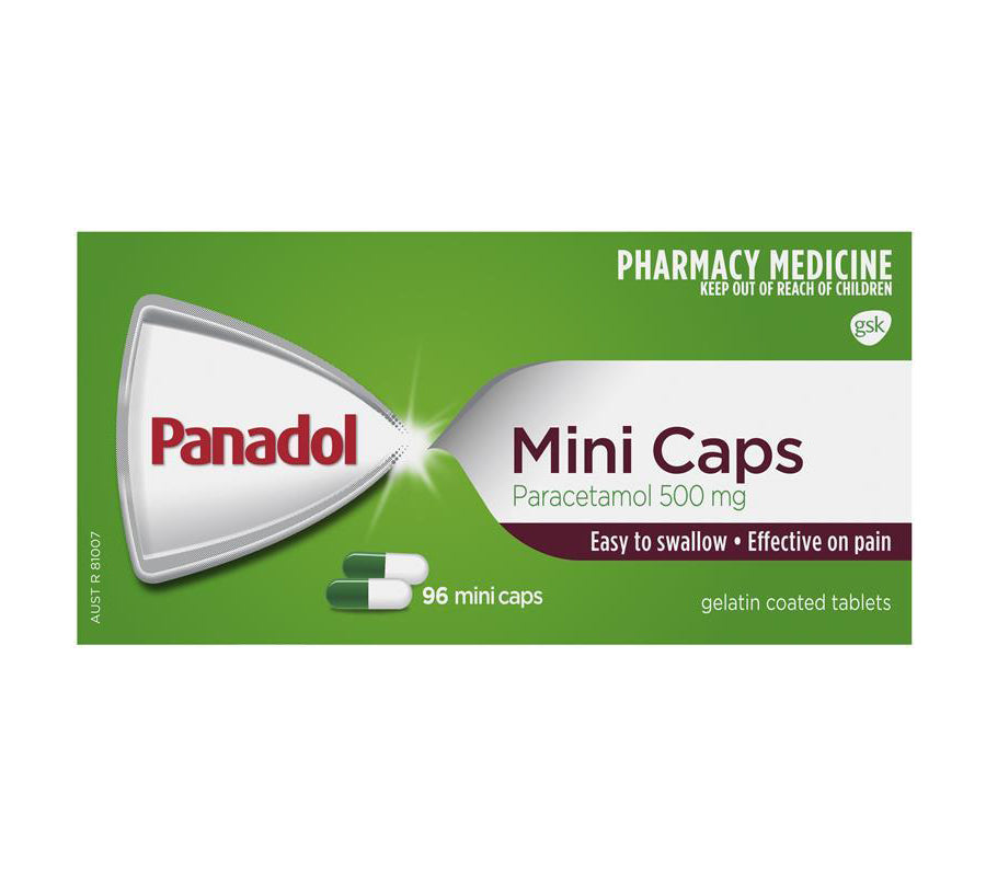Panadol Mini Caps Paracetamol 500mg For Pain Relief 96 Caplets