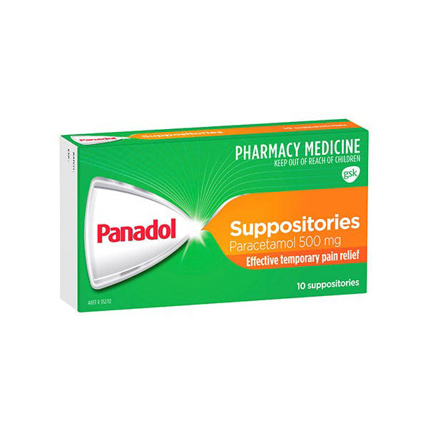 Panadol Suppositories Paracetamol 500mg 10 Pack