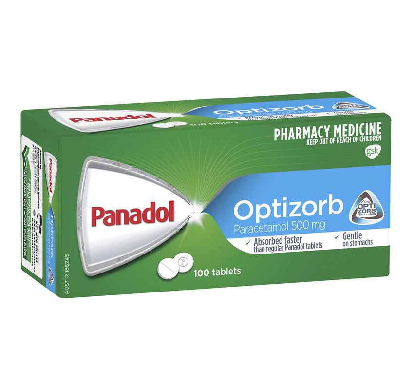 Panadol with Optizorb Paracetamol Pain Relief 100 Tablets
