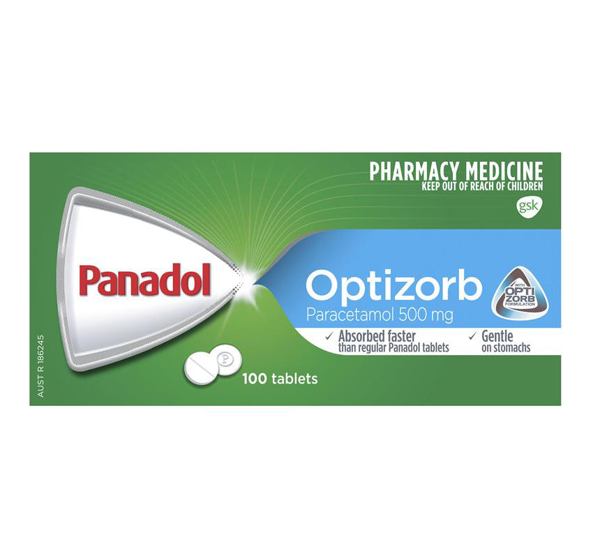 Panadol with Optizorb Paracetamol Pain Relief 100 Tablets