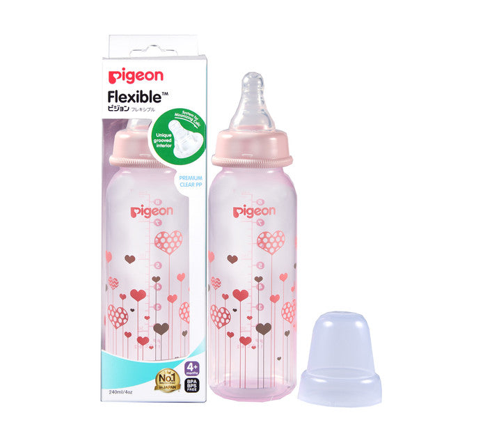 Pigeon Peristaltic Slim Neck Bottle Hearts Design 240ml