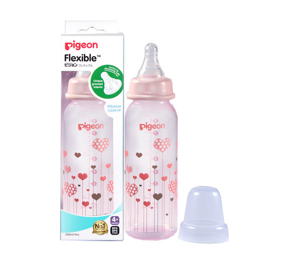 Pigeon Peristaltic Slim Neck Bottle Hearts Design 240ml