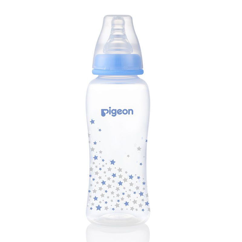 Pigeon Peristaltic Slim Neck Bottle Blue Stars Design 250ml