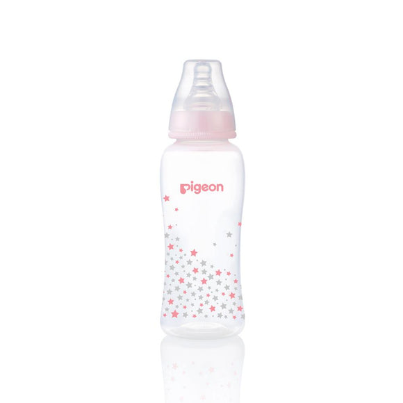 Pigeon Peristaltic Slim Neck Bottle Pink Stars 250ml