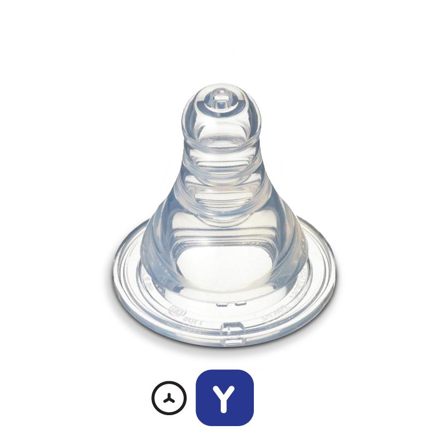 Pigeon Peristaltic Slim Neck Teat Y 2 Pack