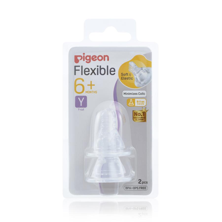 Pigeon Peristaltic Slim Neck Teat Y 2 Pack