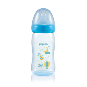 Pigeon Softouch Peristaltic Plus Wide Neck Bottle Blue 240ml