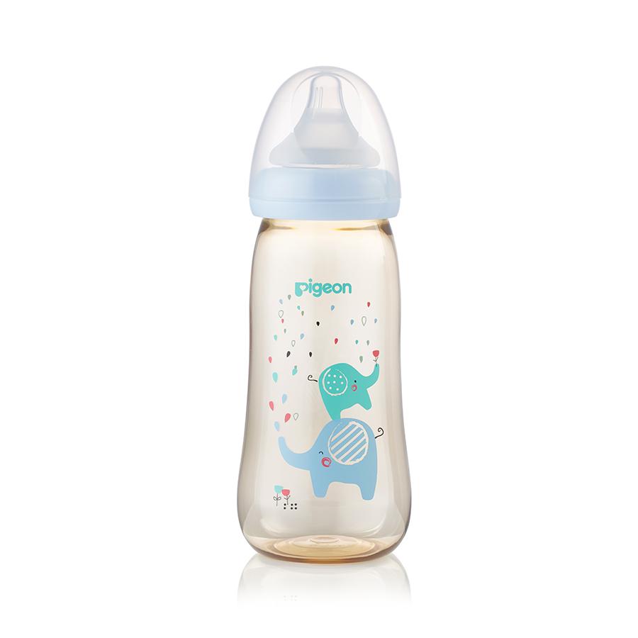 Pigeon Softouch Peristaltic Plus Wide Neck Bottle Elephant 330ml