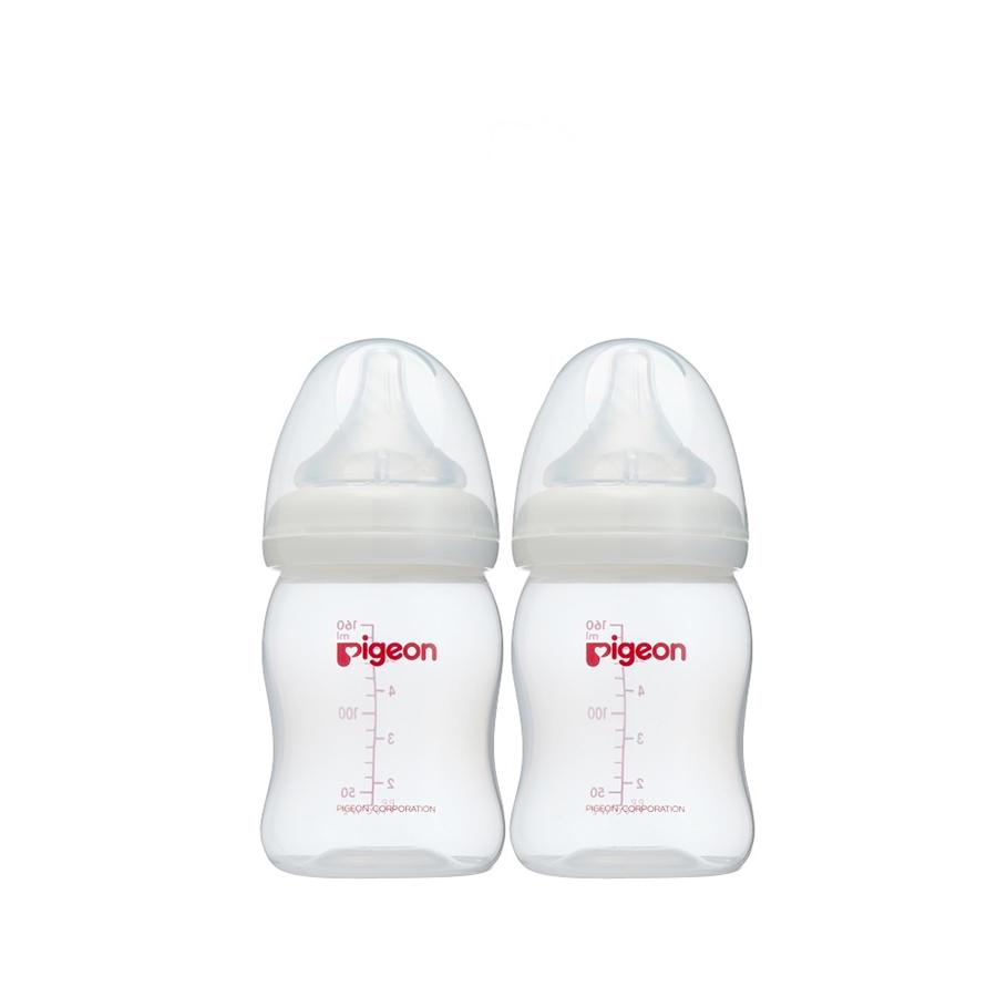 Pigeon Softouch Peristaltic Plus Wide Neck Bottle Twin Pack 160ml