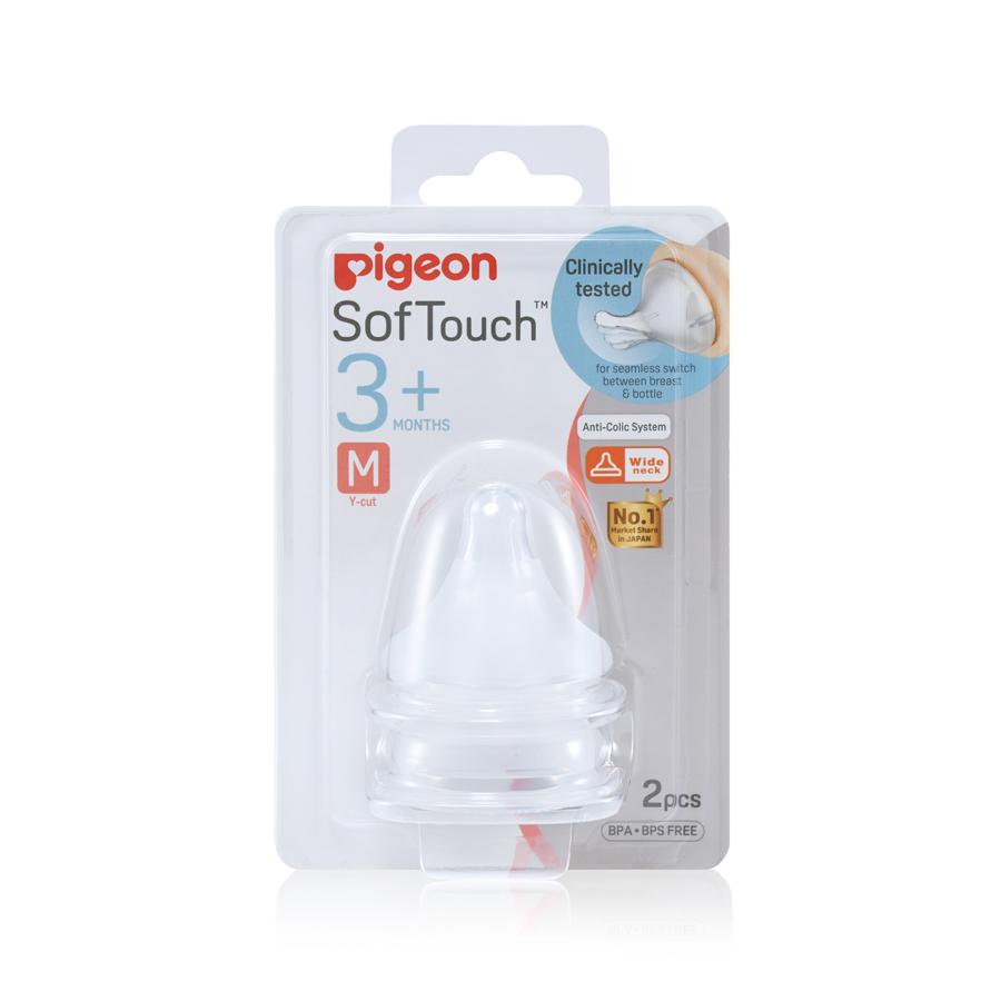 Pigeon Softouch Peristaltic Plus Wide Neck Teat M 2 Pack