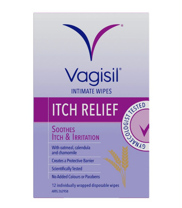 Vagisil Medicated Intimate 12 Individually Wrapped Wipes