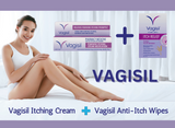Vagisil Itching Cream + Vagisil Anti-Itch Medicated Intimate 12 Wrapped Wipes Pack