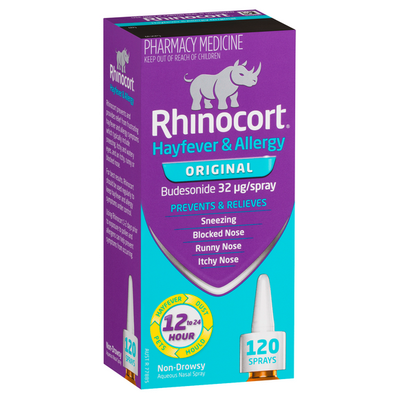 Rhinocort Hayfever Aqueous Nasal Spray 120 Doses 32mcg Relief Prevention NEW
