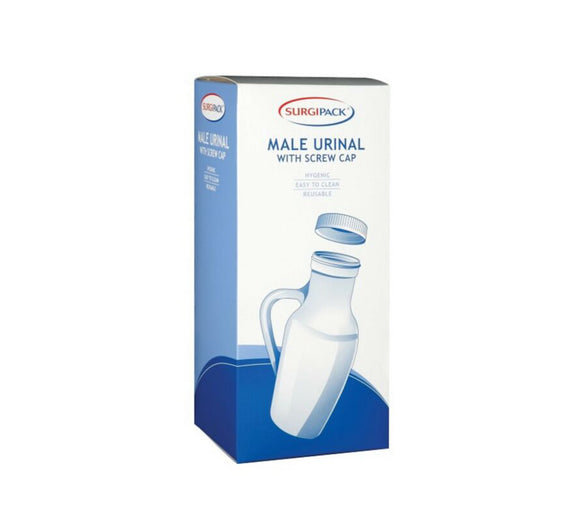 Surgipack Male Urinal With Screw Cap & Handle 1L