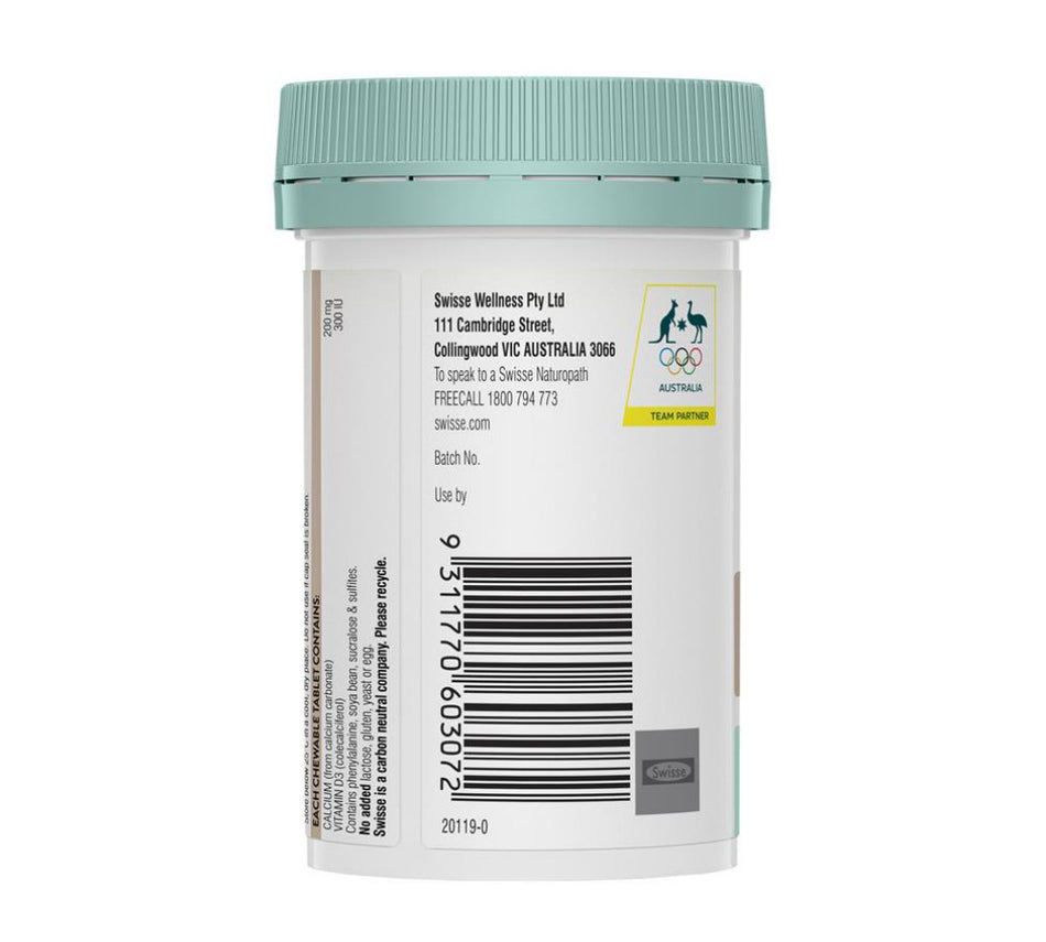 Swisse Kids Bone Health 60 Chewable Tablets