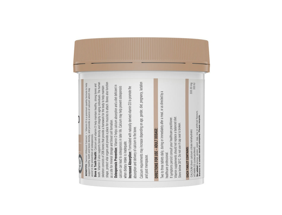 Swisse Ultiboost Calcium + Vitamin D 90 Tablets