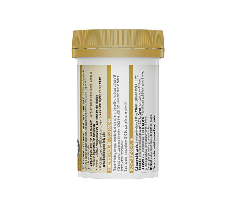 Swisse Ultiboost Beauty Collagen Glow With Collagen Peptides 60 Tablets