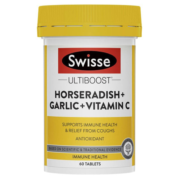 Swisse Ultiboost High Strength Horseradish + Garlic + Vitamin C 60 Tablets