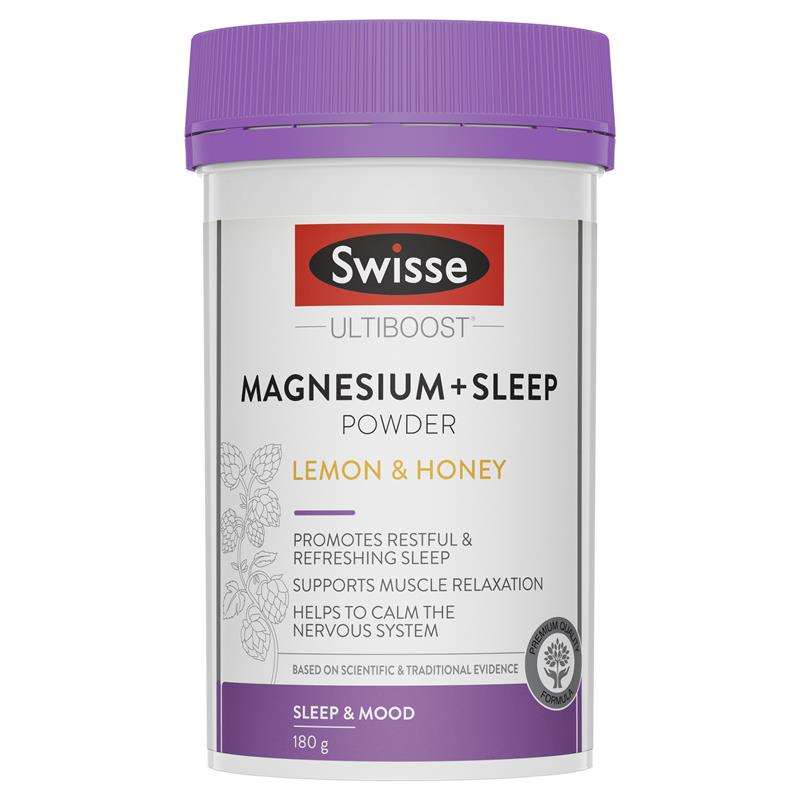 Swisse Ultiboost Magnesium + Sleep Powder Lemon & Honey 180g
