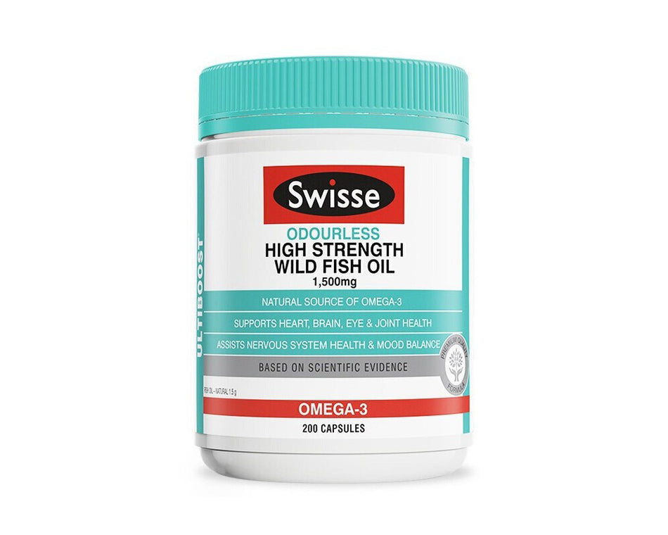 Swisse Ultiboost Odourless High Strength Wild Fish Oil 1500mg 200 Capsules