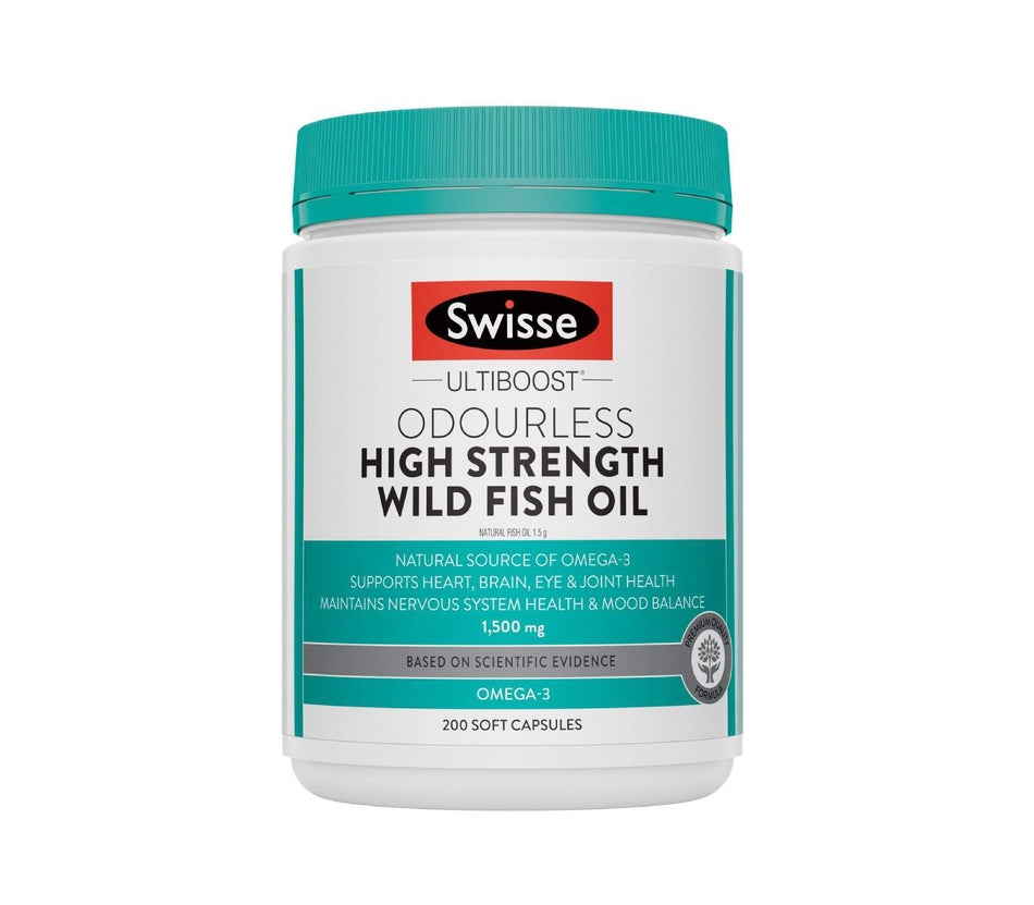 Swisse Ultiboost Odourless High Strength Wild Fish Oil 1500mg 200 Capsules
