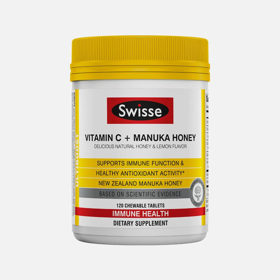Swisse Ultiboost Vitamin C + Manuka Honey 120 Chewable Tablets