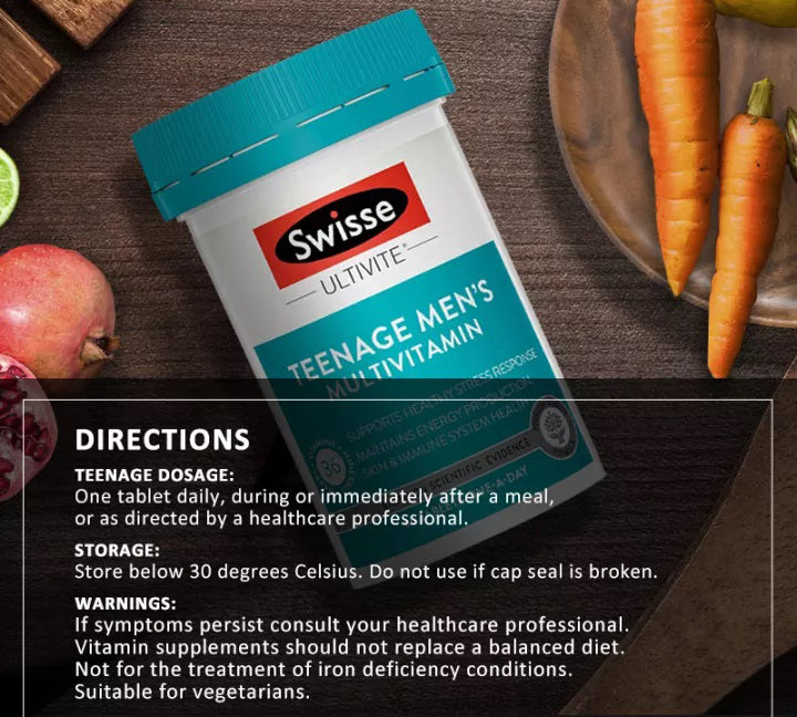 Swisse Ultivite Teenage Men’s Multivitamin 60 Tablets