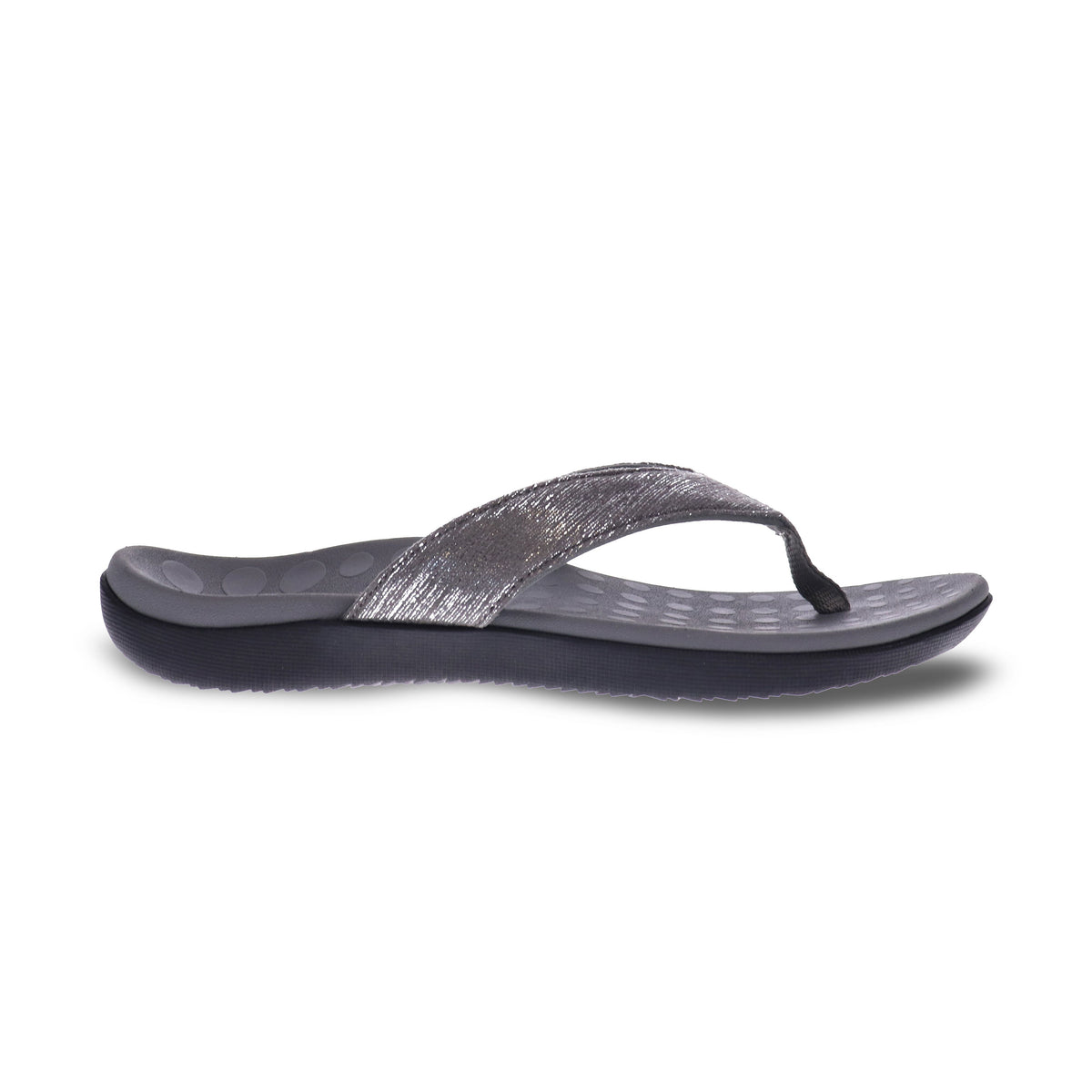 thumbnail image 2 of Scholl Orthaheel Orthotic Sonoma II Supportive Thong Sandal – Pewter – Women’s Sizes 5-11 2 of 3