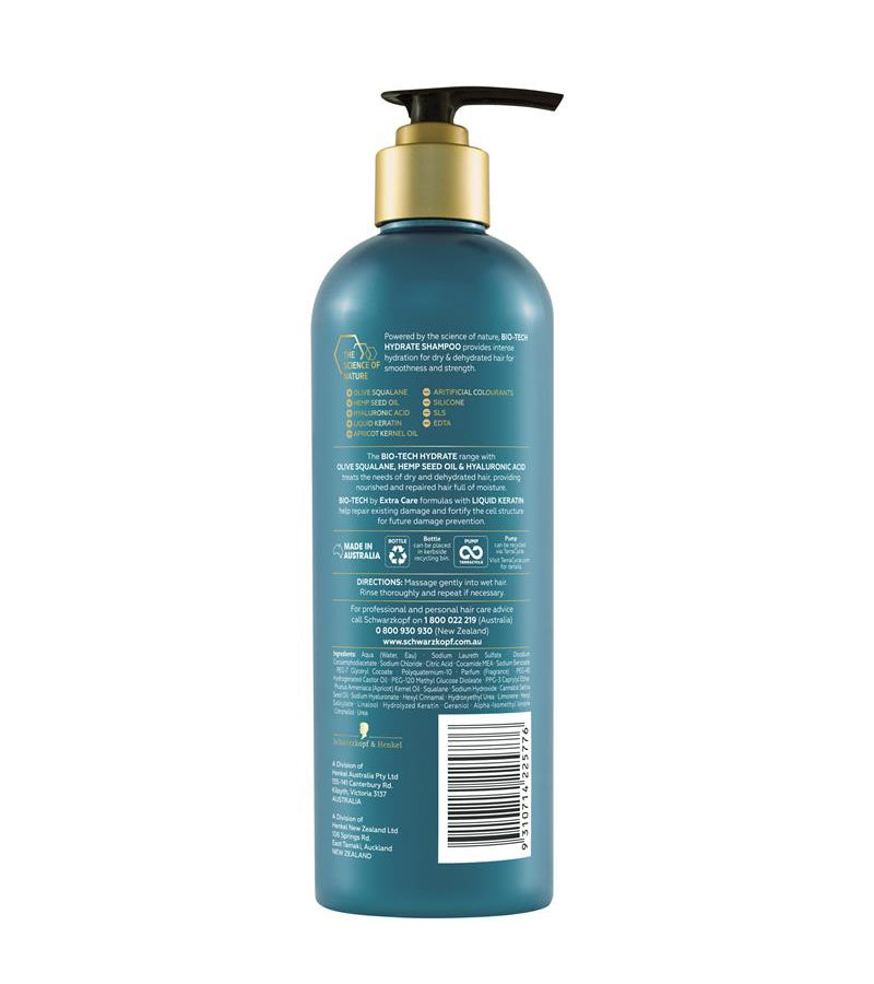 Schwarzkopf Bio-Tech Hydrate Shampoo 500ml – Scown's Pharmacy