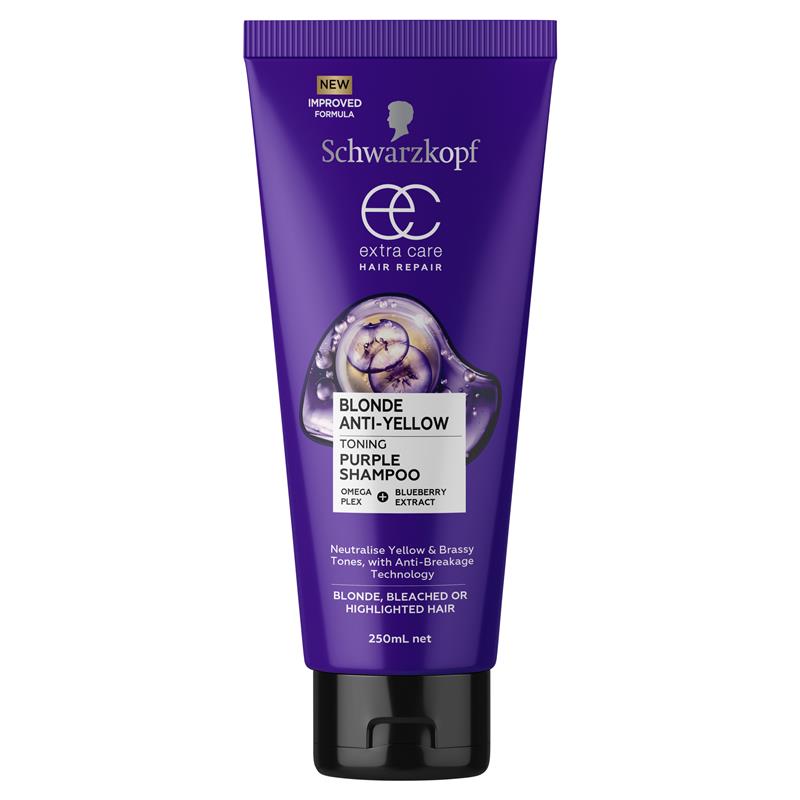 Schwarzkopf Extra Care Blonde Anti-Yellow Toning Purple Shampoo + Conditioner Duo Pack 250ml