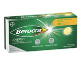Berocca Energy Vitamin  B & C Mango & Orange Effervescent 30 Tablets