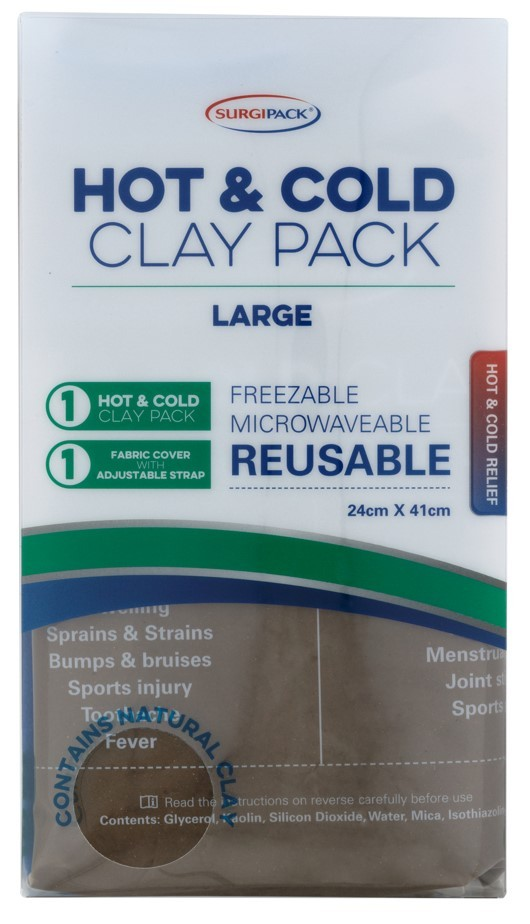 Surgipack Hot or Cold Clay Pack + Fabric Cover - 24cm x 41cm Large