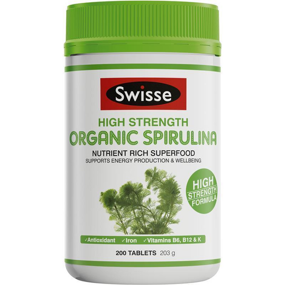 Swisse Ultiboost High Strength Organic Spirulina 200 Tablets