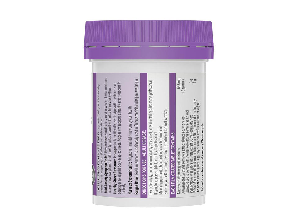 Swisse Ultiboost Ashwagandha Calm+ De-Stress 60 Packs
