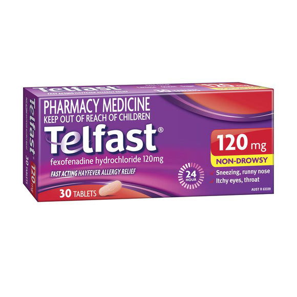 Telfast 120mg For Hayfever Relief 30 Tablets