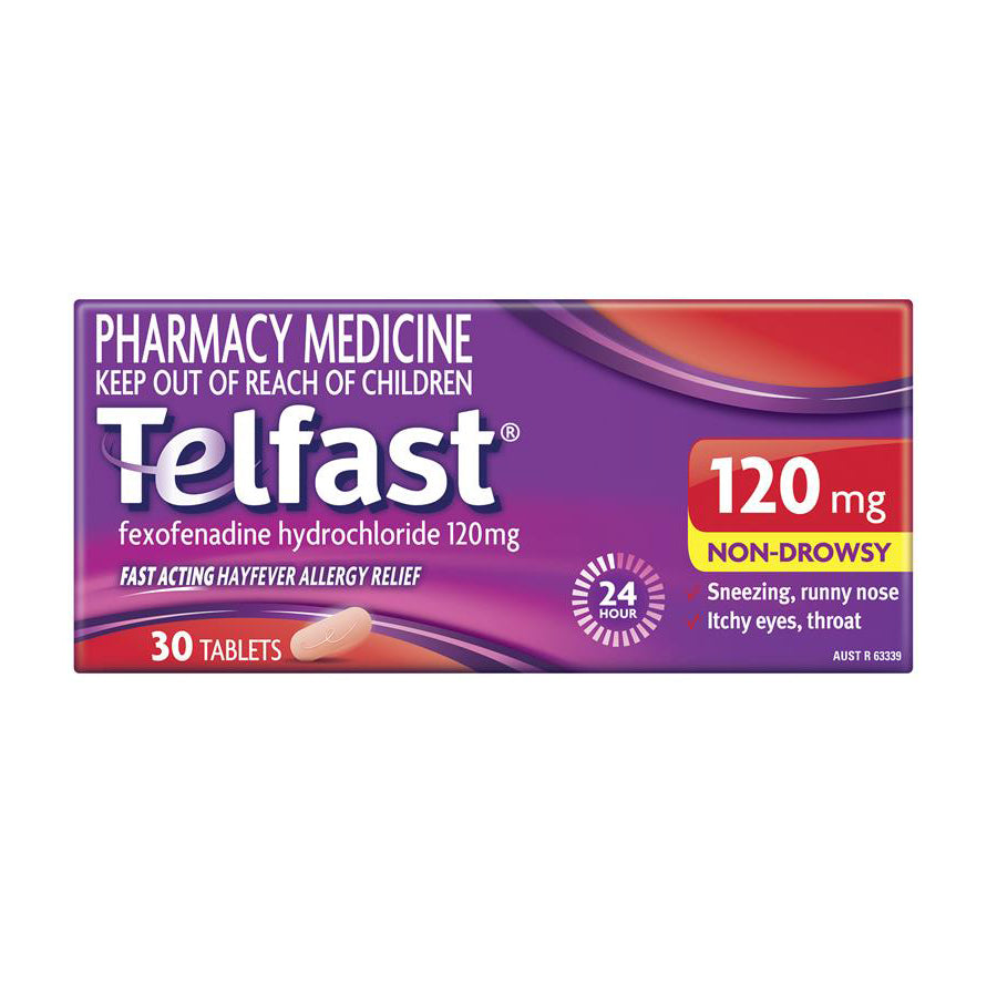 Telfast 120mg For Hayfever Relief 30 Tablets