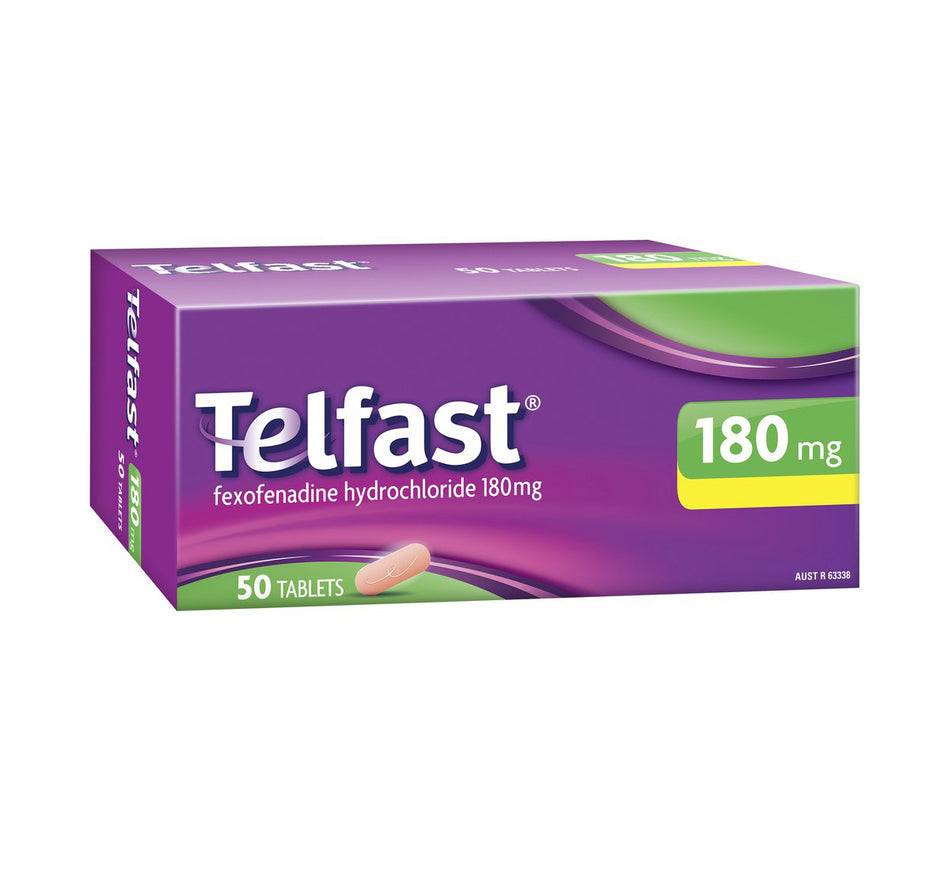 Telfast 180mg Hayfever Allergy Relief 50 Tablets