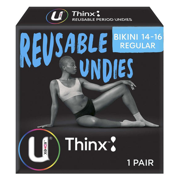 U By Kotex Thinx Reusable Period Undies Bikini Cut Regular Size 14-16