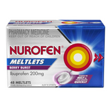 Nurofen Meltlets Pain Relief Berry Burst 200mg Ibuprofen 48 Pack