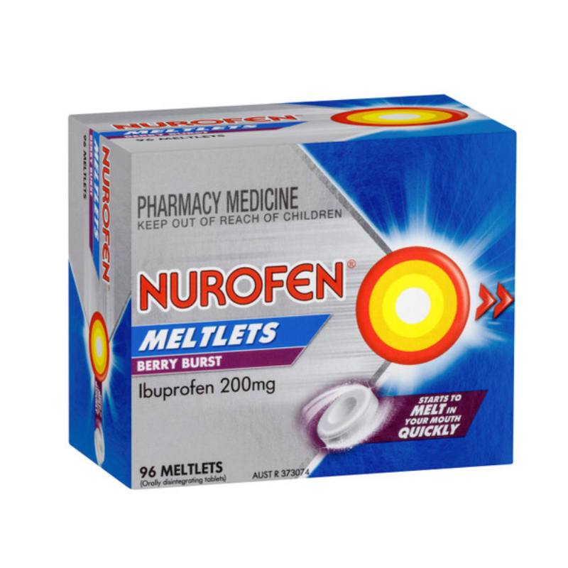 Nurofen Meltlets Pain Relief Berry Burst 200mg Ibuprofen 96 Meltlets