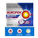 Nurofen Meltlets Pain Relief Berry Burst 200mg Ibuprofen 96 Meltlets