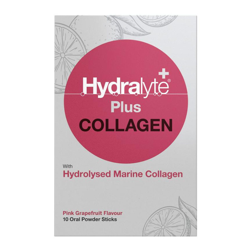 Hydralyte Plus Collagen Pink Grape 10 Sticks for Supercharged Rehydration