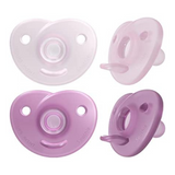 AVENT Soothie 0-6 Months Pink 2-Pack Curved and Heart Shaped
