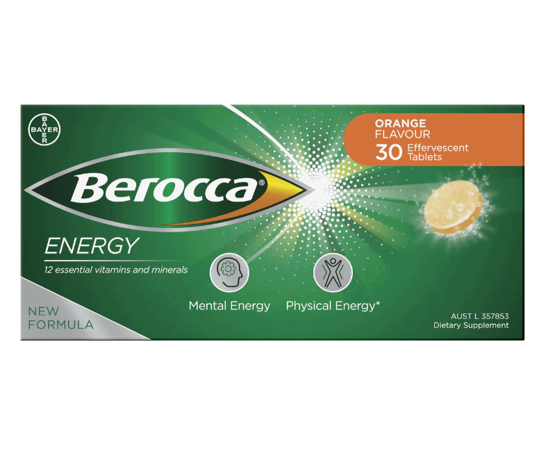 Berocca Energy Vitamin B and C - Orange Flavour 30 Effervescent Tablets