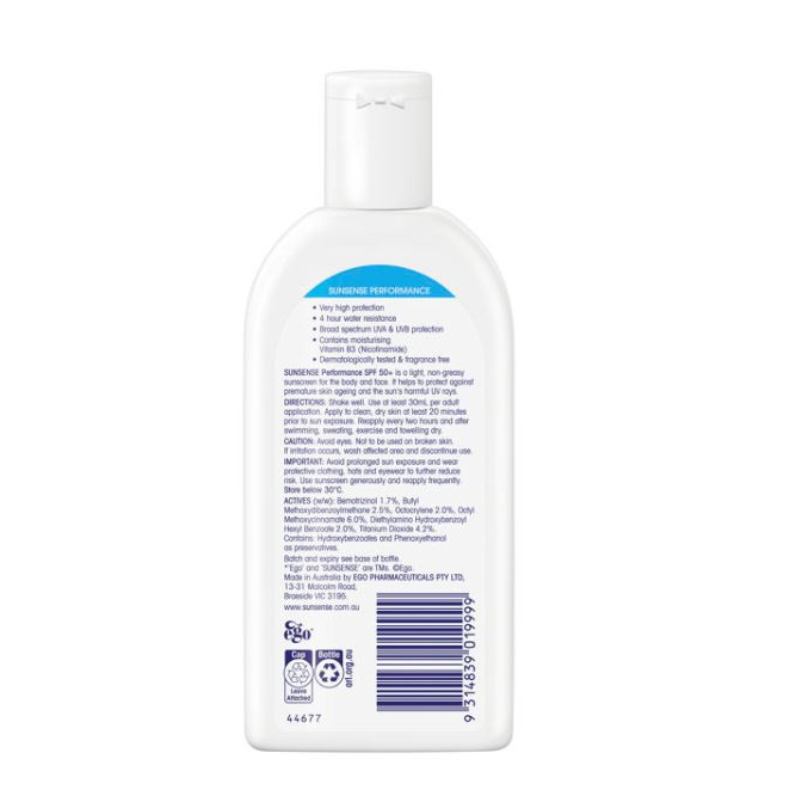 EGO SunSense Performance Sunscreen SPF 50+ 250 ml