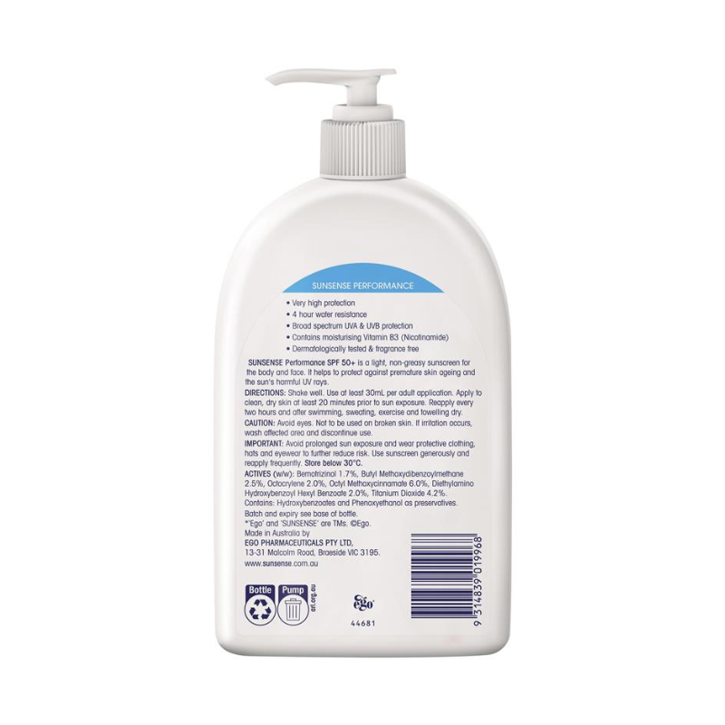 EGO SunSense Performance SPF 50+ 500 ml