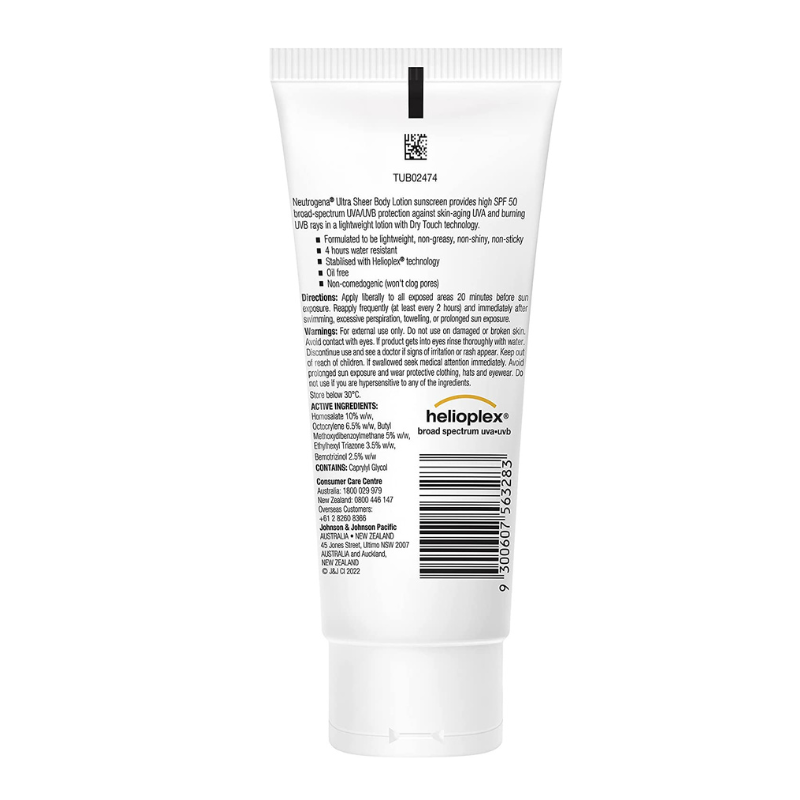Neutrogena Ultra Sheer Body Lotion Sunscreen SPF50+ 85ml