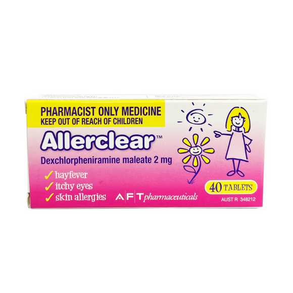 Allerclear 2mg 40 Tablets Antihistamine - For Allergic Symptoms Treatment and Relief